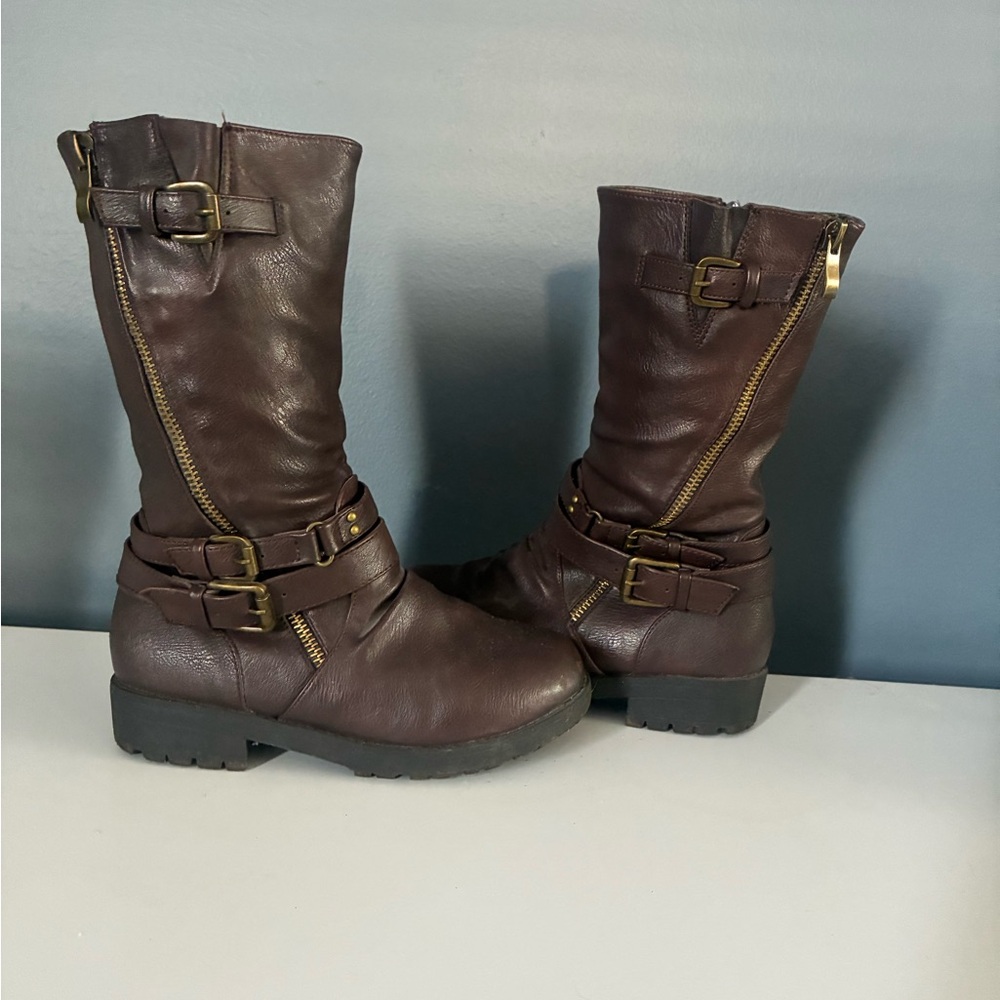 Girls Zipper Riding Boots